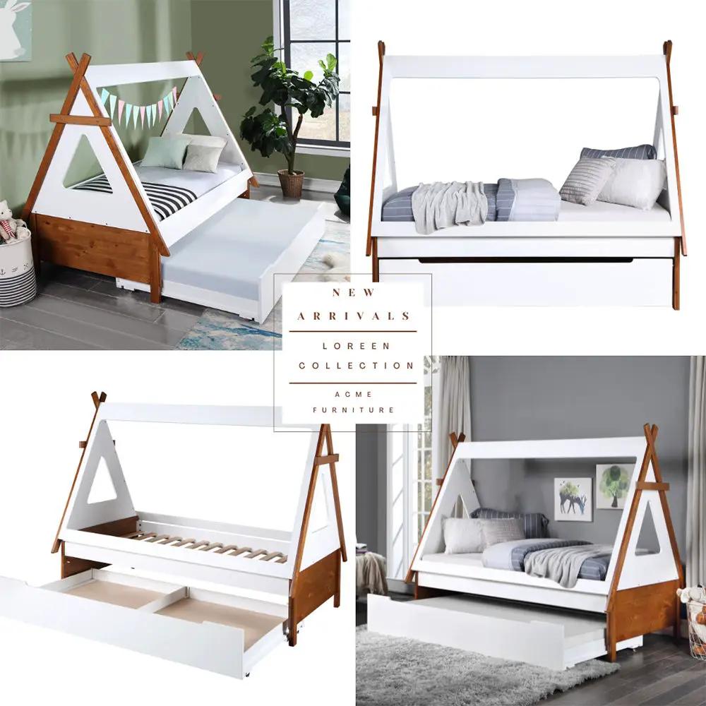 Loreen - Twin Bed - Oak & White by Unique Piece Furniture