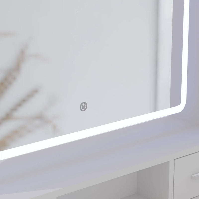40.95" Newly Designed Smart Mirror Dressing Table With Drawers And Storage Cabinet, Dressing Table With Dressing Pad For Bedroom, Dressing Room by Unique Piece Furniture