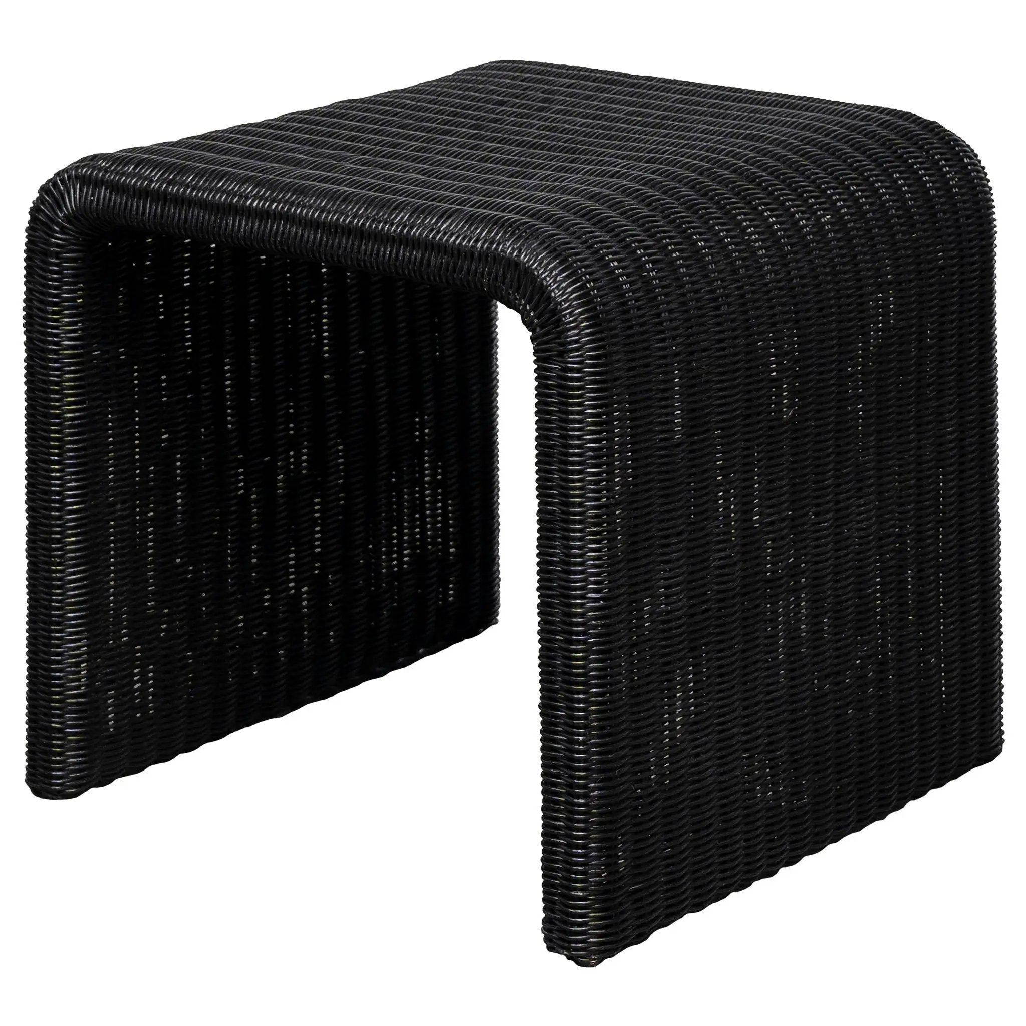 Cahya Woven Rattan Square End Table Black by Unique Piece Furniture