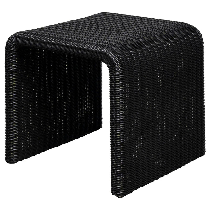 Cahya Woven Rattan Square End Table Black by Unique Piece Furniture