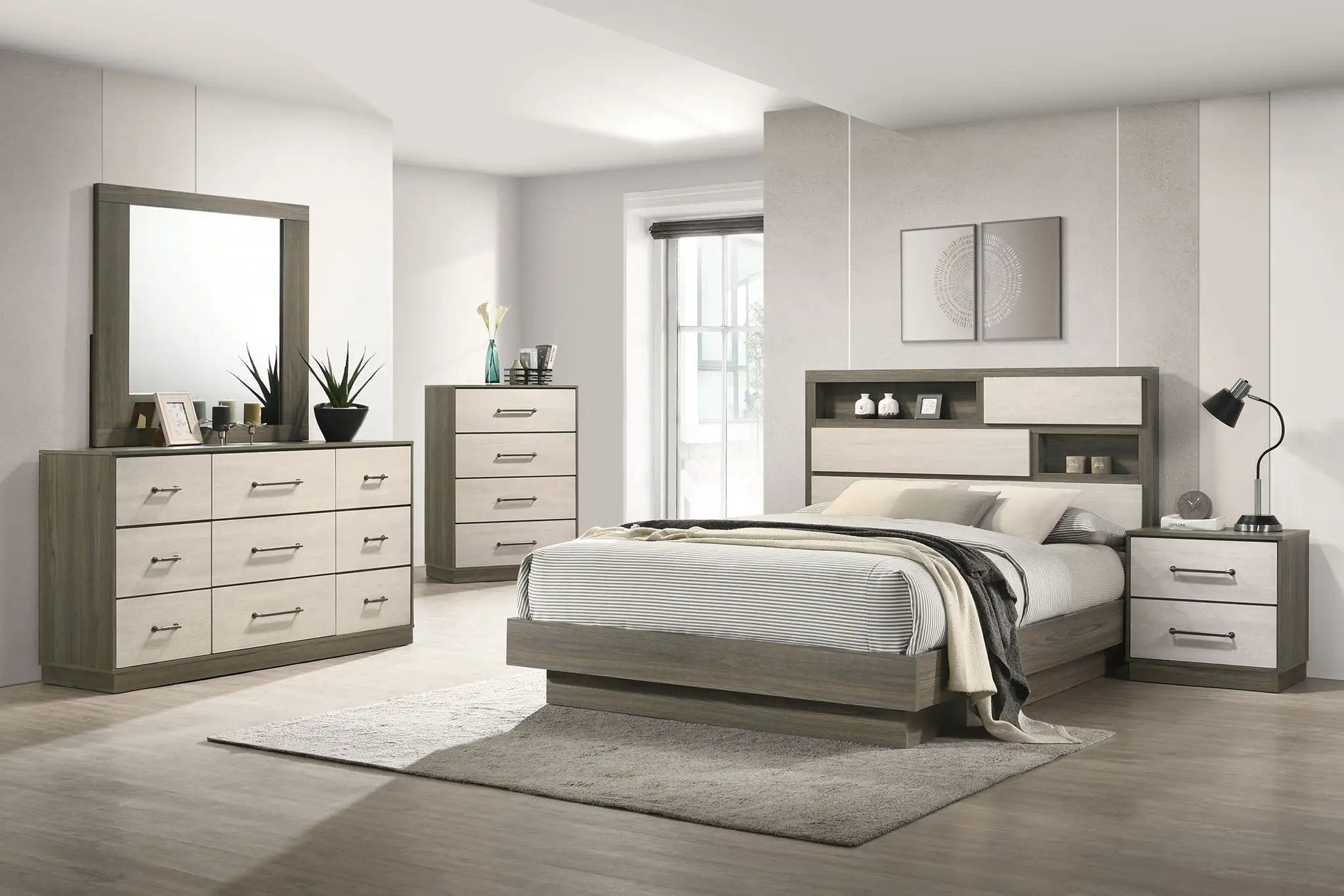 Fenwick 5-piece Queen Bedroom Set Grey Oak by Unique Piece Furniture