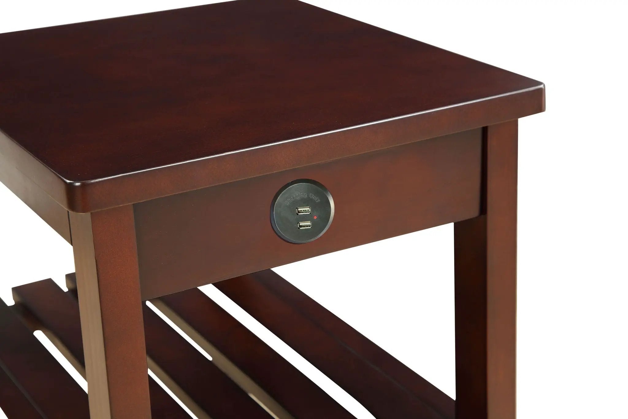 Wasaki - Accent Table With USB - Espresso by HouseOfZazla