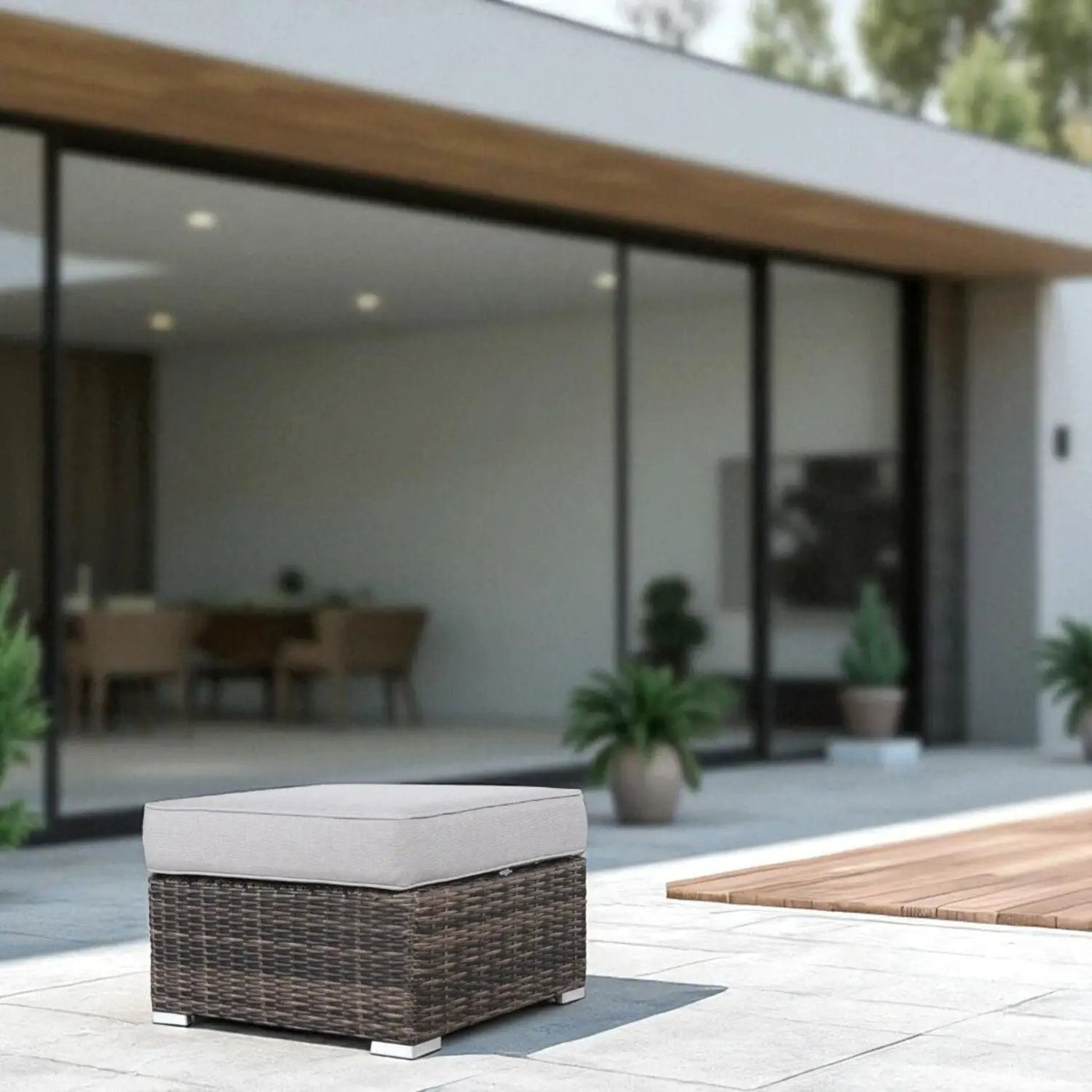 Stylish Outdoor Ottoman With Cushion For Comfort by HouseOfZazla