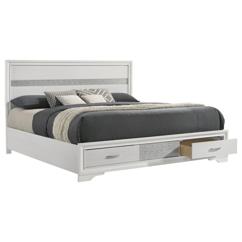 Miranda 51-inch Wood Eastern King Storage Panel Bed White by Unique Piece Furniture