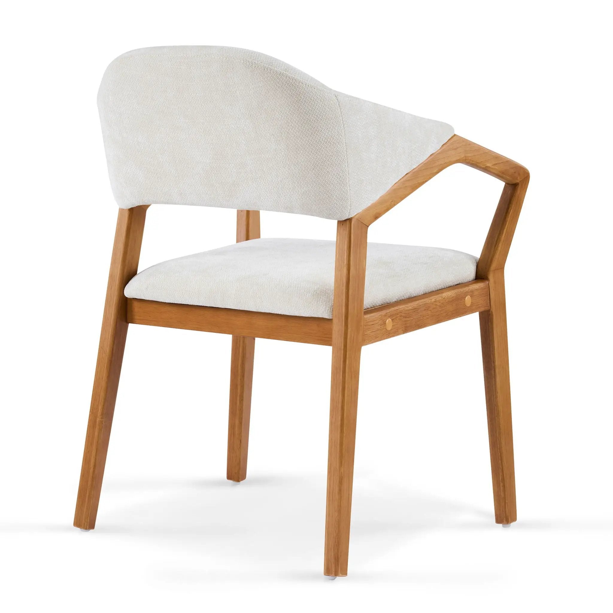 Indoor Upholstered Dining Armchair (Set of 2) - Beige / Teak by HouseOfZazla