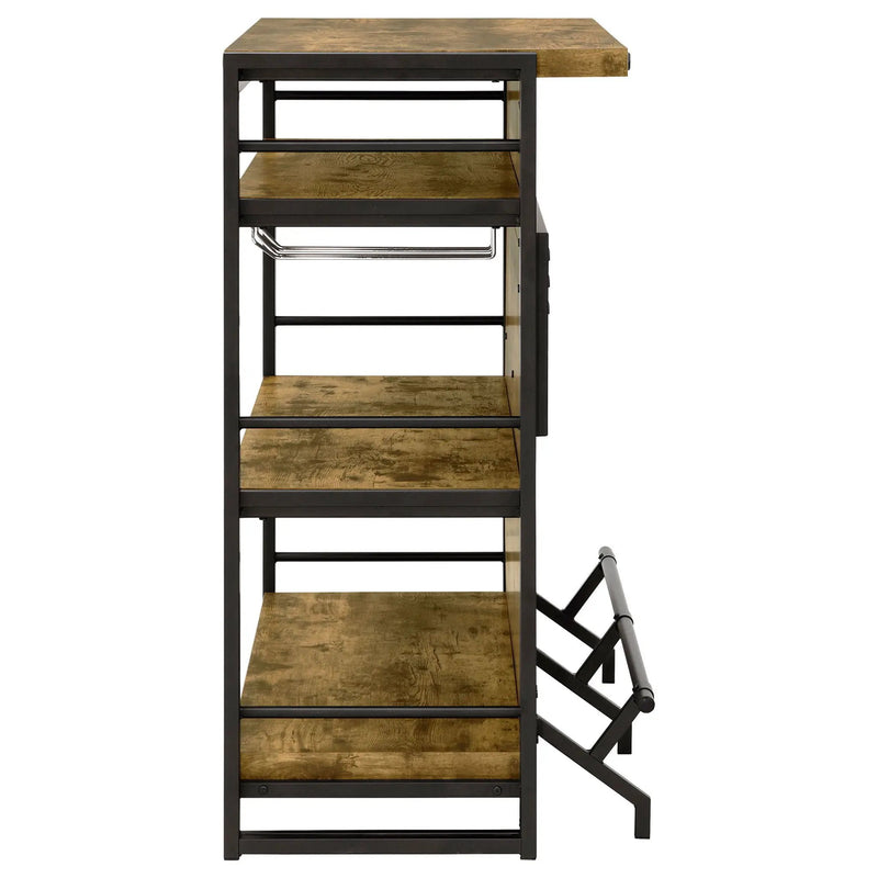 Renaldi 3-shelf Home Bar Wine Cabinet Rustic Nutmeg by Unique Piece Furniture