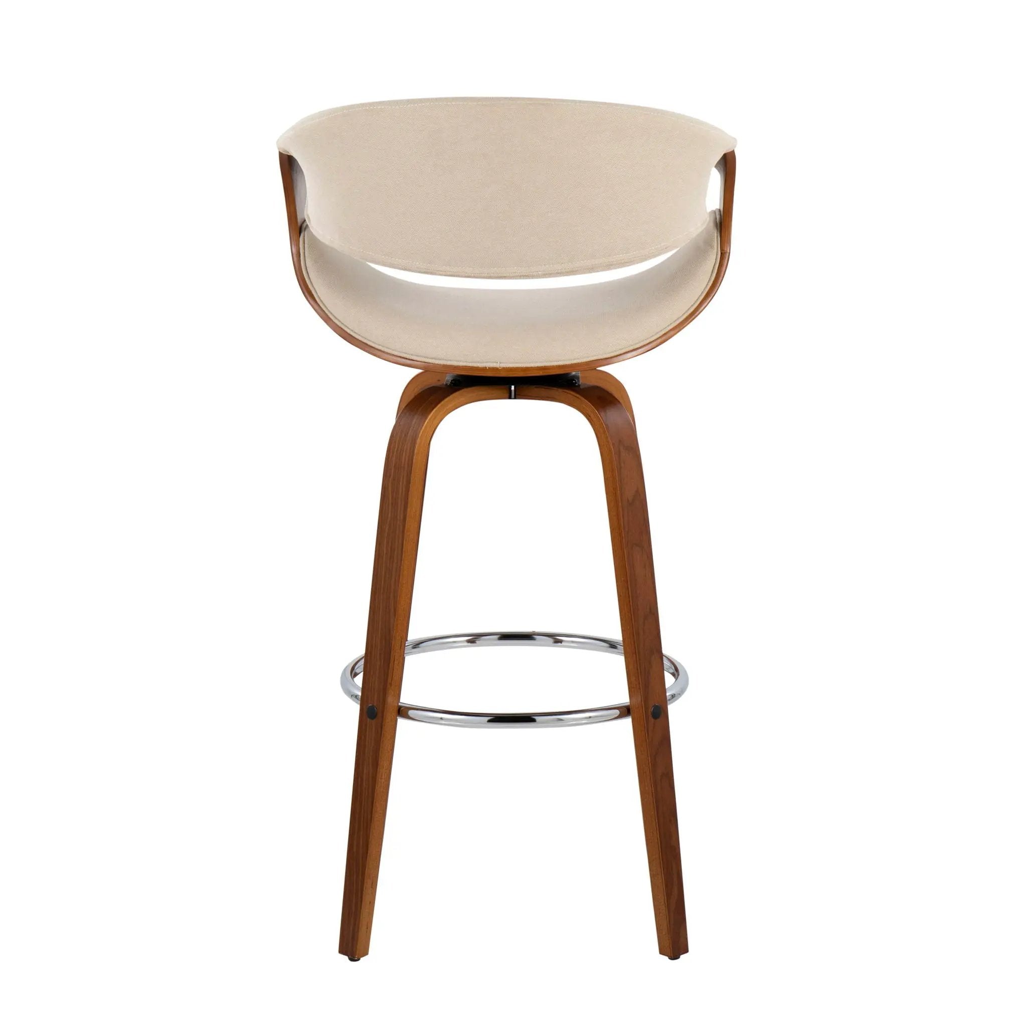 Curvini Mid - Century Modern Fixed Height Barstool With Swivel (Set of 2) by Unique Piece Furniture