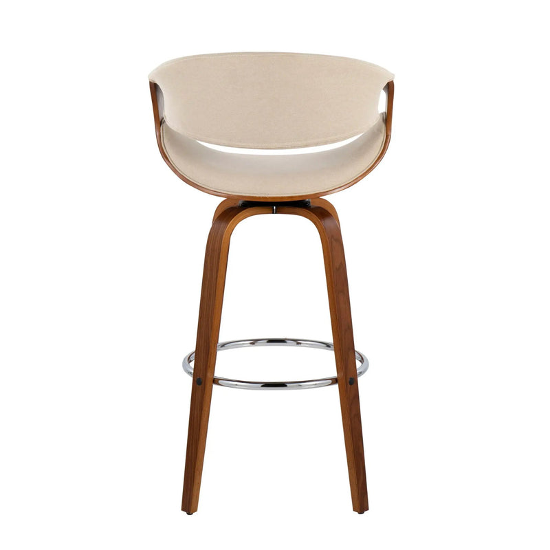 Curvini Mid - Century Modern Fixed Height Barstool With Swivel (Set of 2) by Unique Piece Furniture