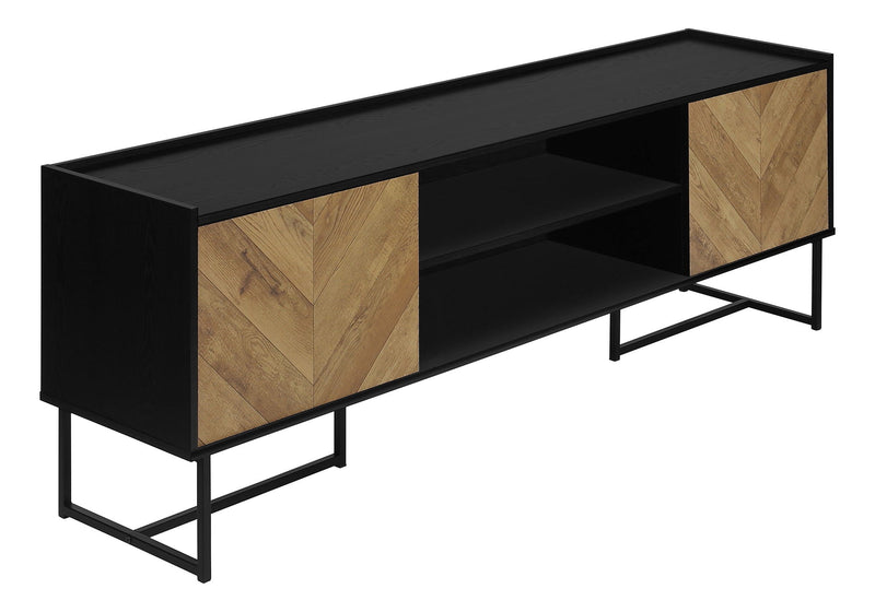 Modern Black TV Stand Console with Storage - Black, photo 4 of 4