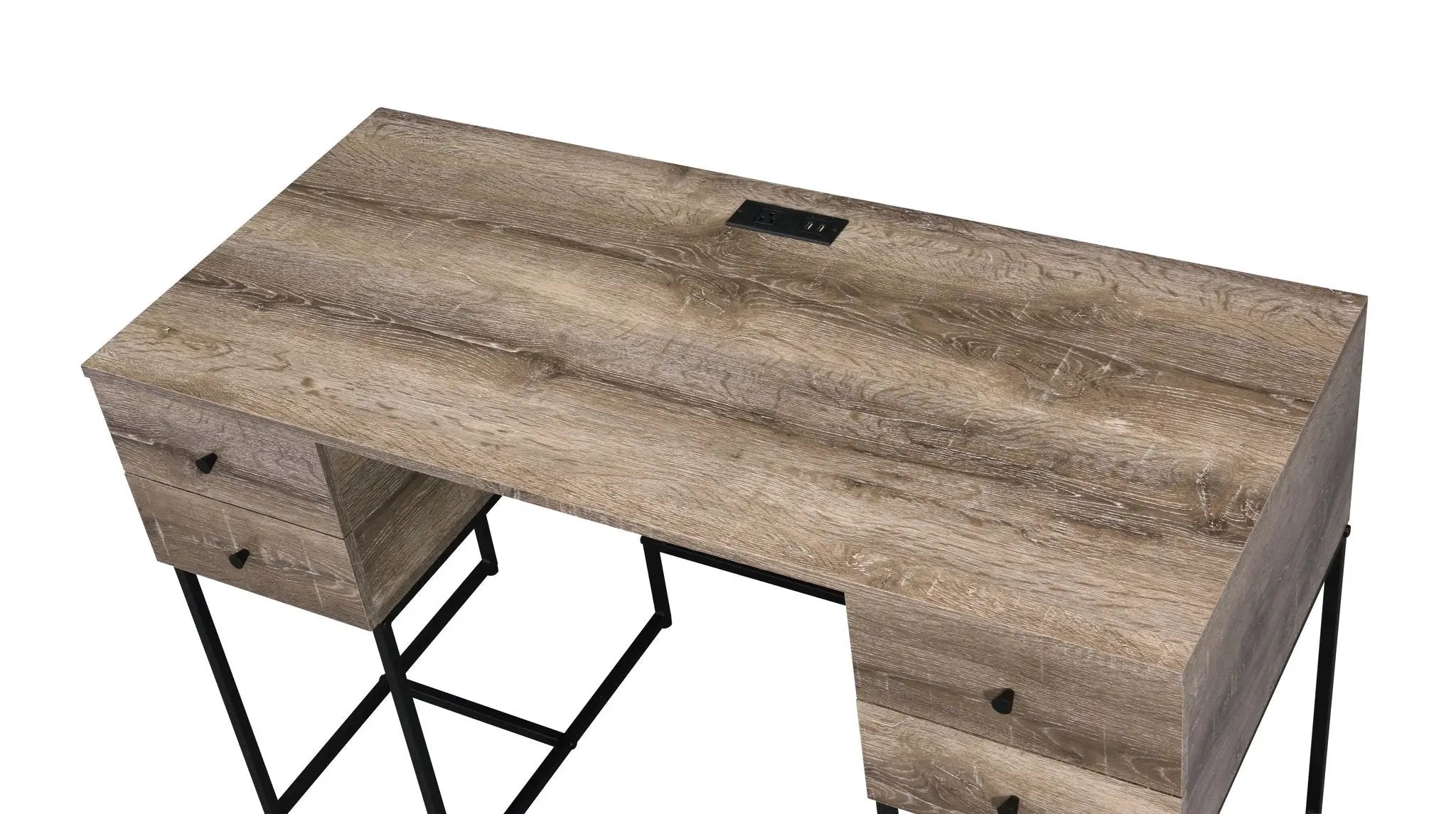 Desirre Writing Desk With USB Port - Oak by HouseOfZazla