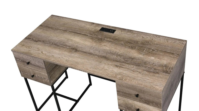 Desirre Writing Desk With USB Port - Oak by HouseOfZazla