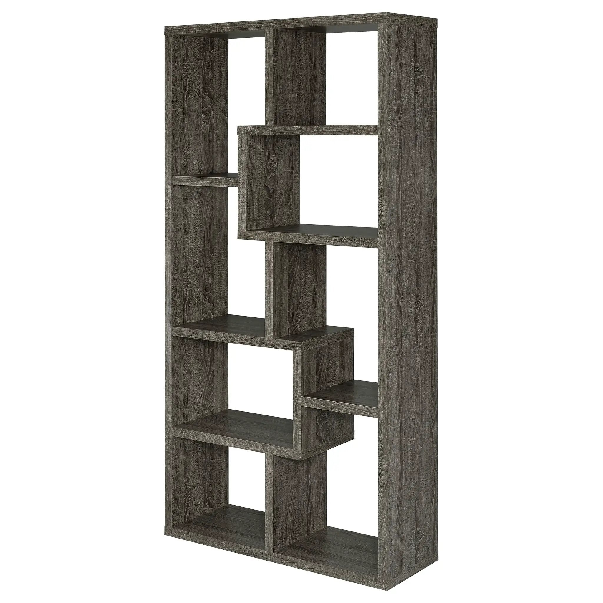 Theo 71-inch 6-shelf Bookshelf Weathered Grey by Unique Piece Furniture