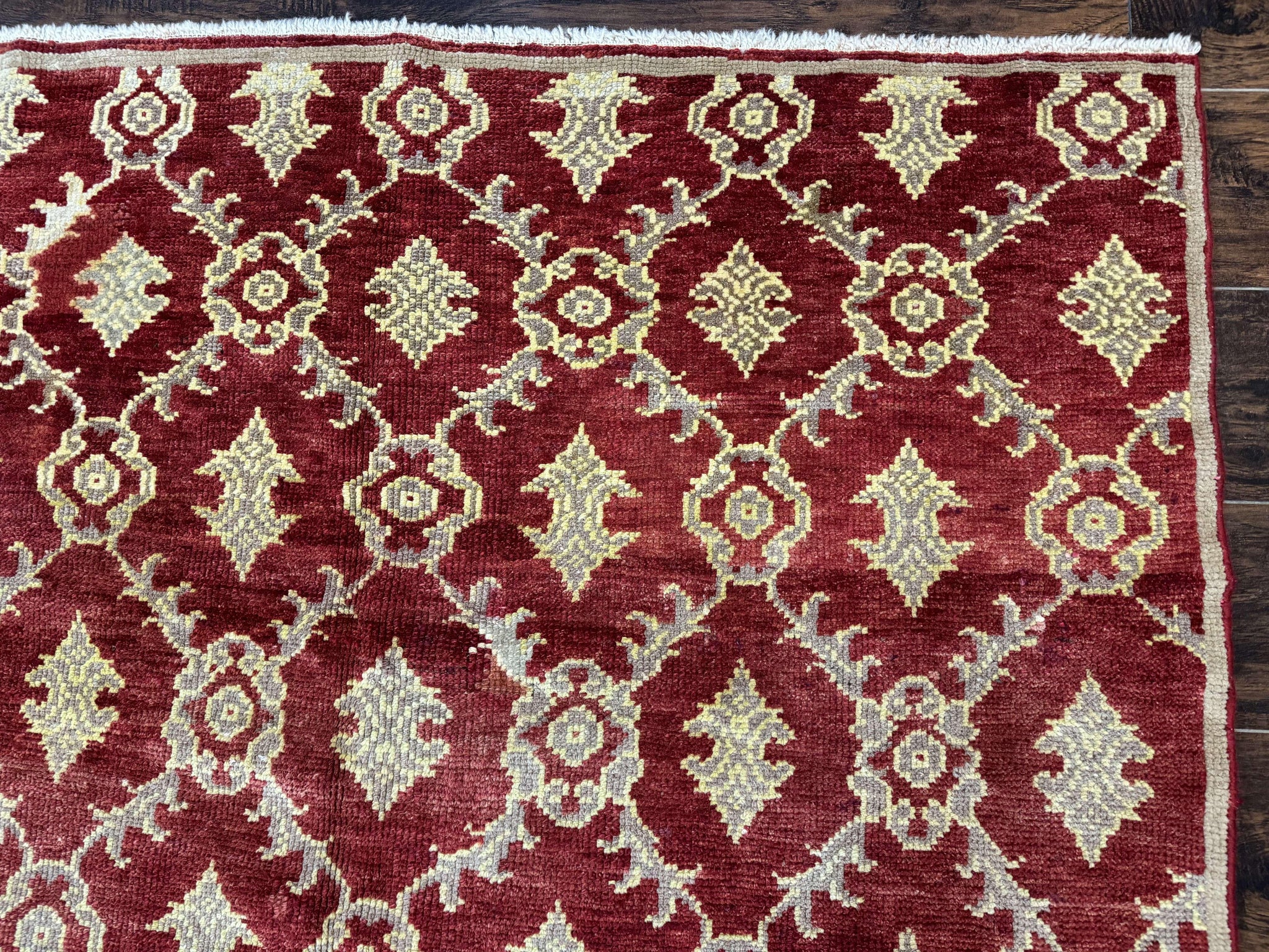 Modern Turkish Oushak Rug 5x8, Brick Red by Jewel Rugs