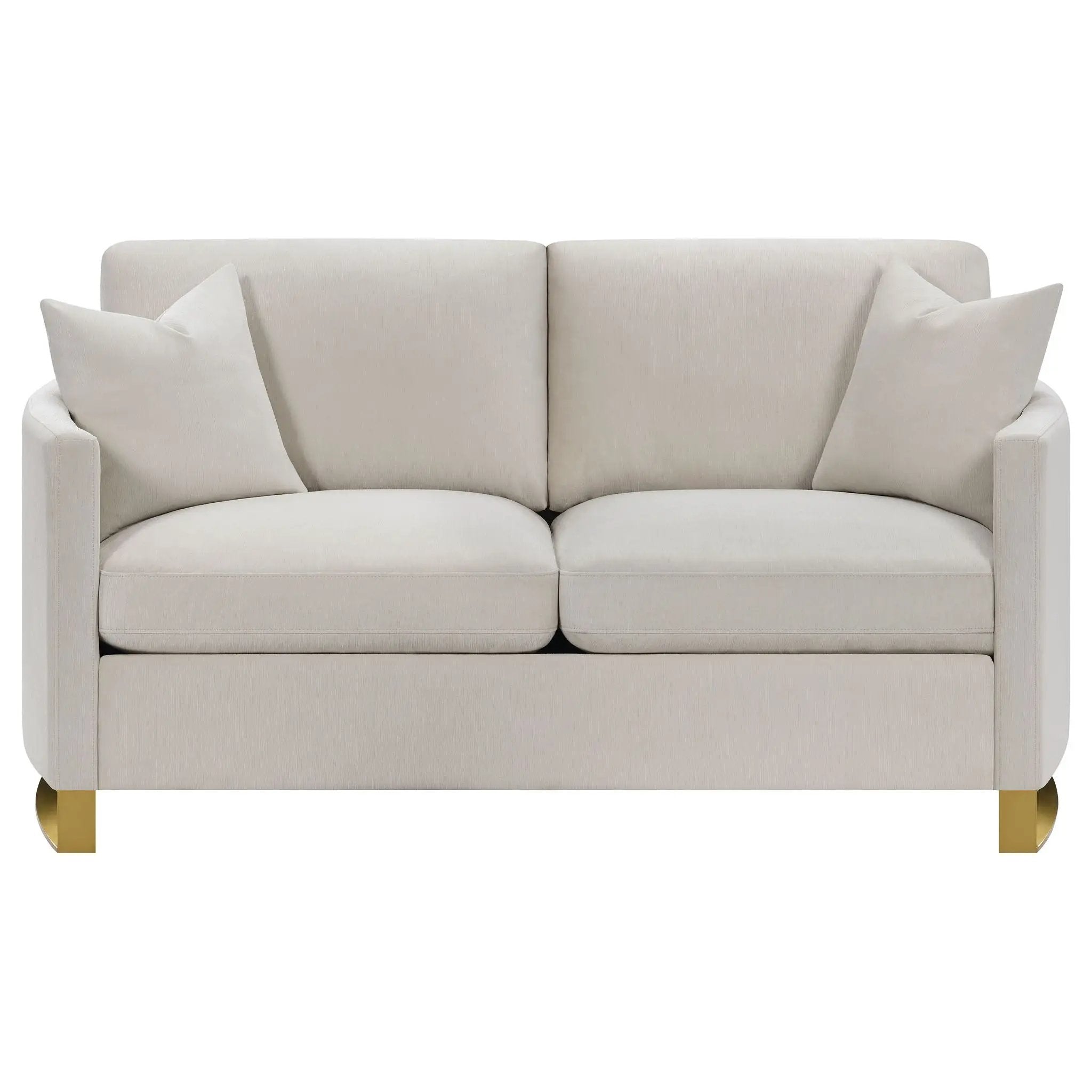Corliss 2-piece Upholstered Arched Arm Sofa Set Beige by Unique Piece Furniture