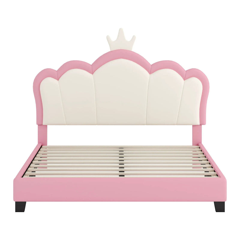 Upholstered Princess Platform Bed With Crown Headboard by HouseOfZazla