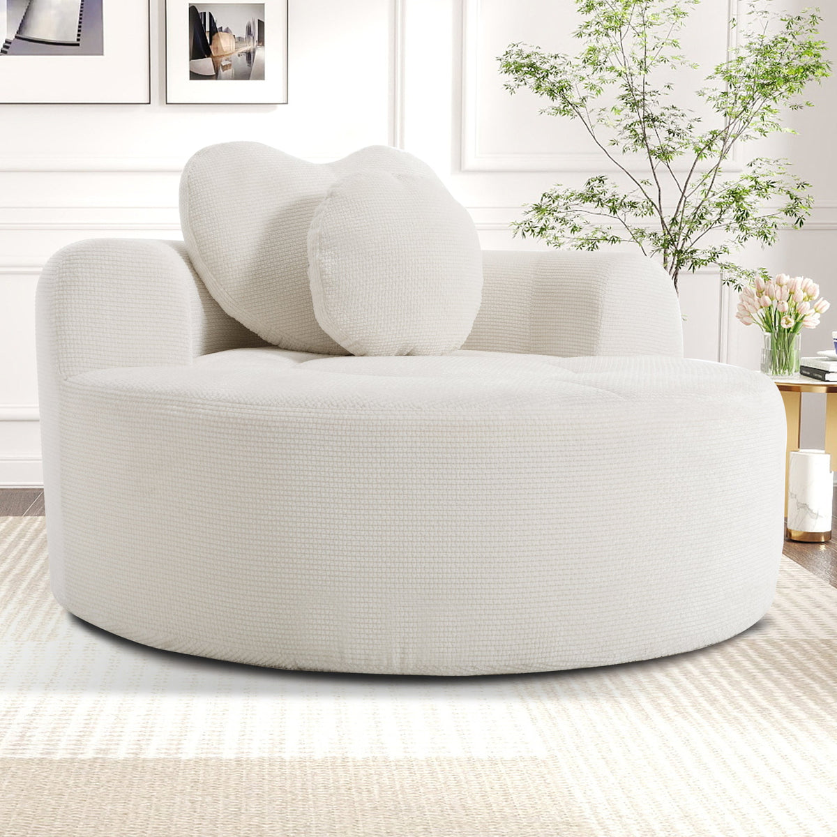 Round Sofa Bed with Memory Foam Sectional Couch, photo 4 of 10
