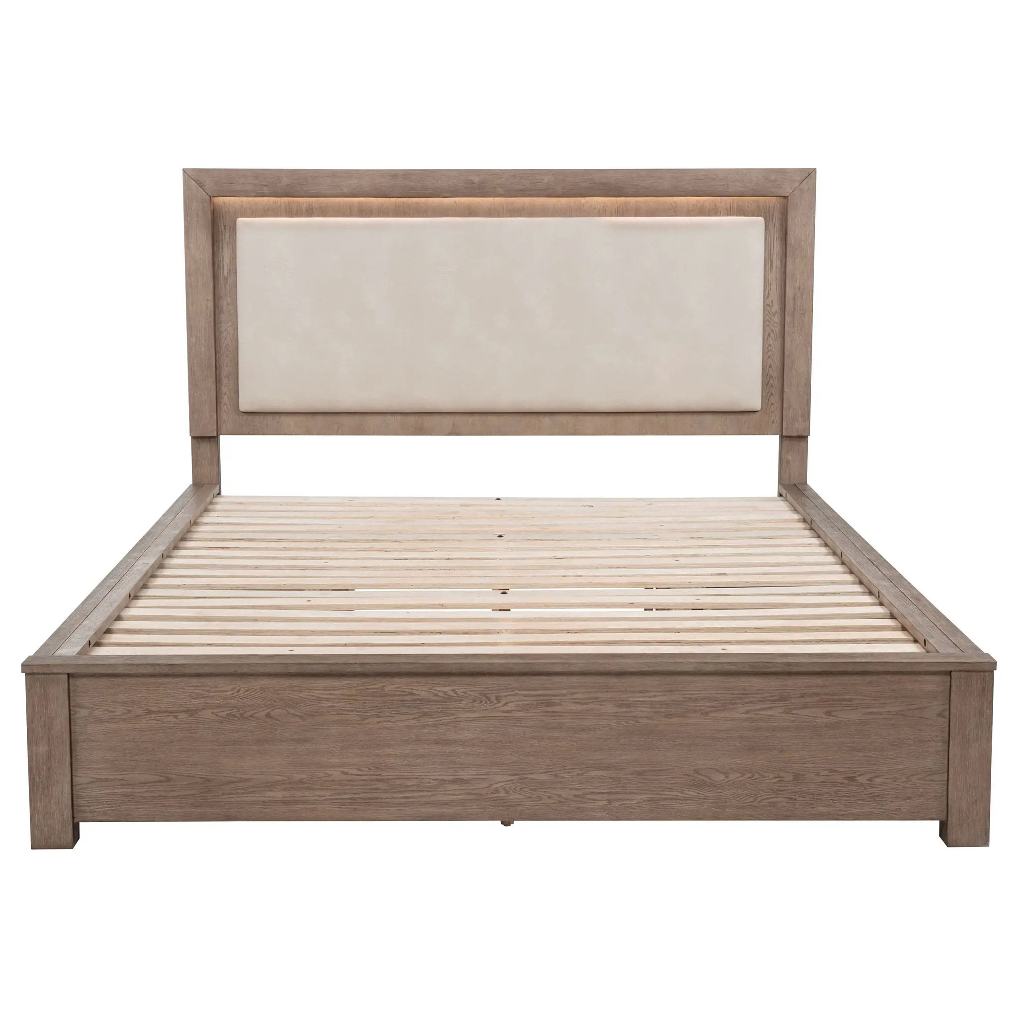 Kenora 56-inch California King LED Storage Bed Barley Brown by Unique Piece Furniture