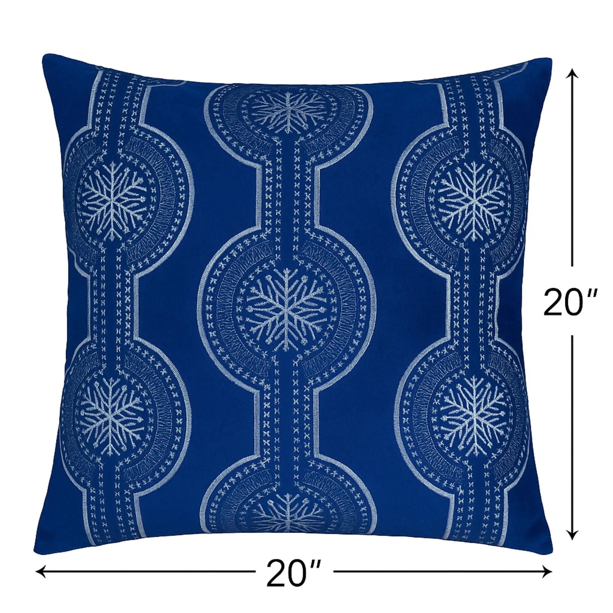 Holiday Throw Pillow With Snowflake Embroidery by HouseOfZazla
