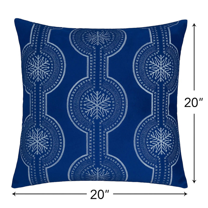 Holiday Throw Pillow With Snowflake Embroidery by HouseOfZazla