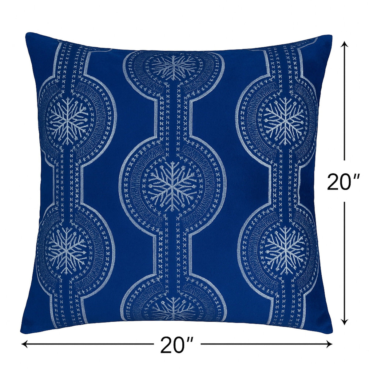 Holiday Throw Pillow with Snowflake Embroidery - 20x20 Inch, photo 15 of 16