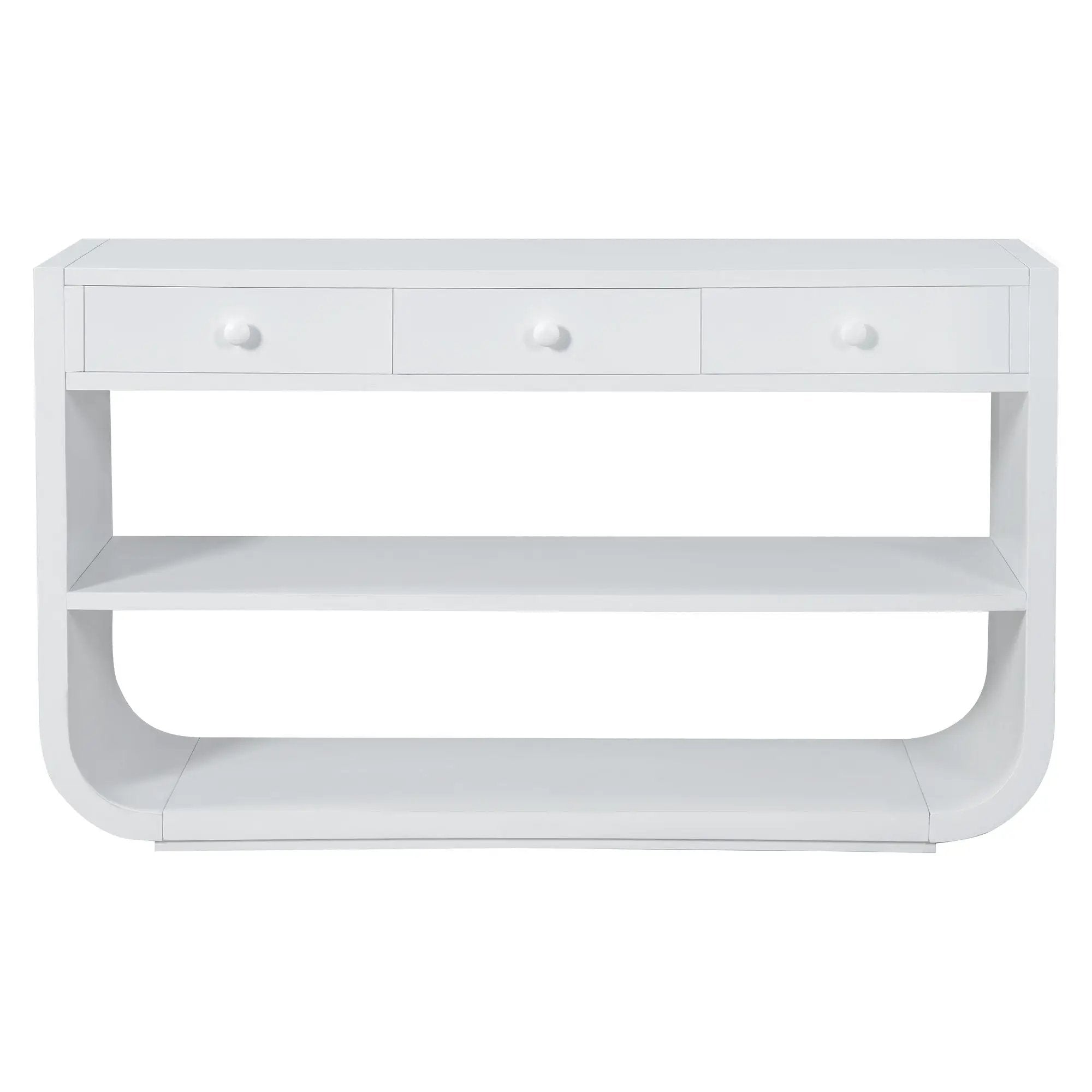 Console Table With 3 Soft Close Drawers & 2 Open Shelves by HouseOfZazla