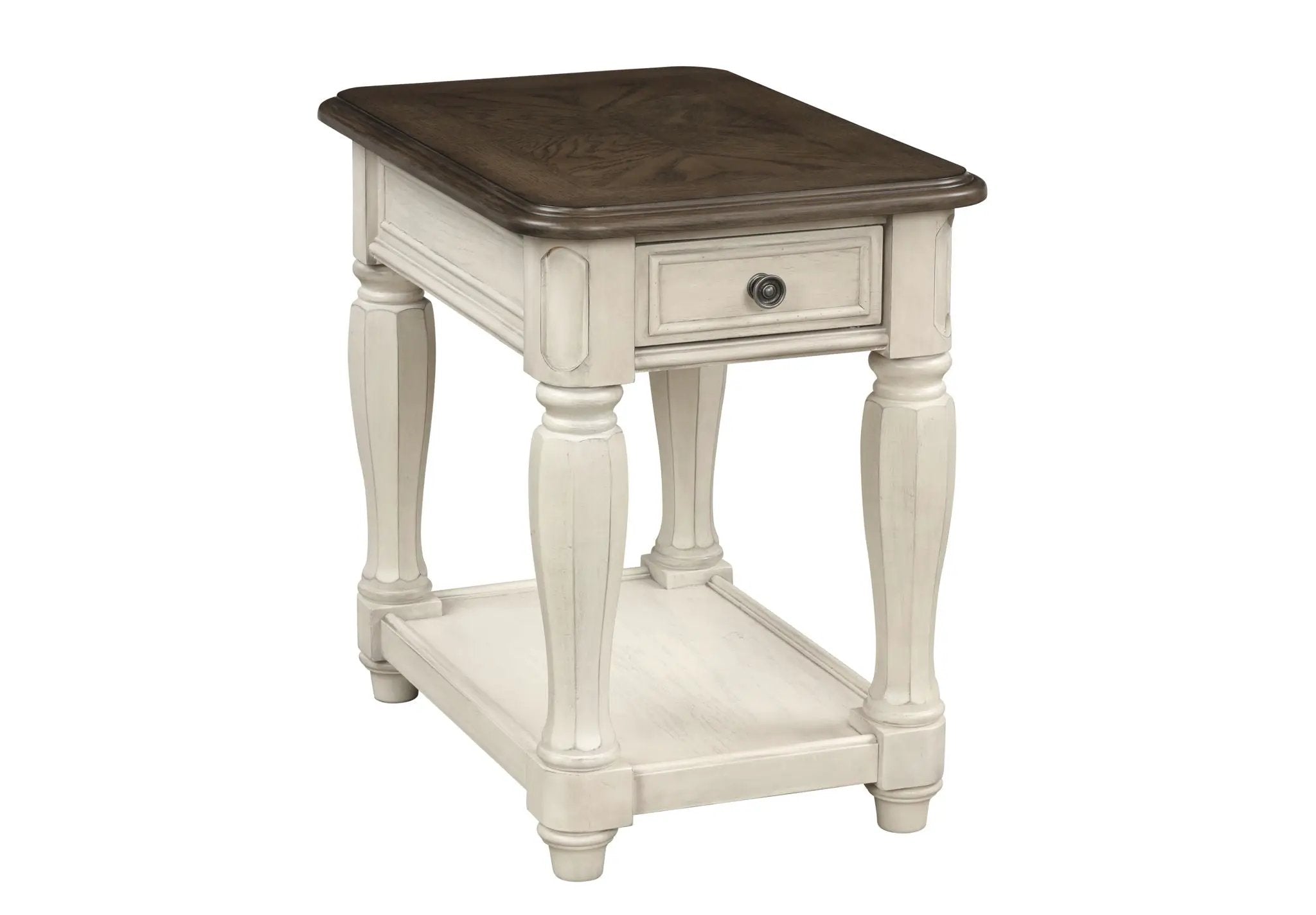 Chairside Table With Storage - Antique White by Unique Piece Furniture