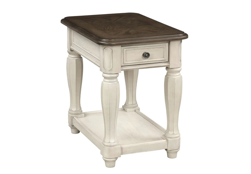 Chairside Table With Storage - Antique White by HouseOfZazla