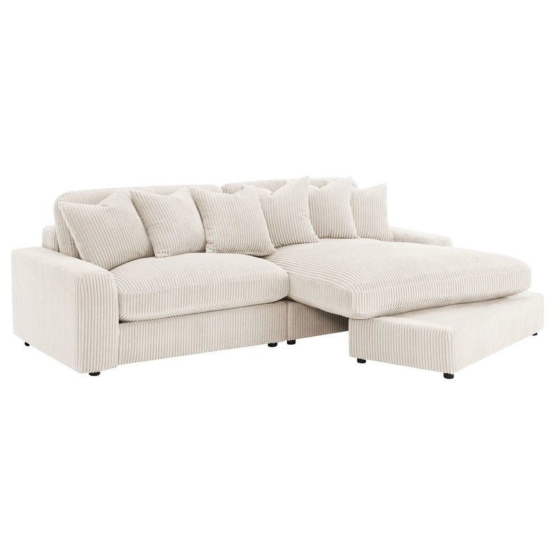 Blaine Upholstered Reversible Chaise Sectional Sofa Sand by Unique Piece Furniture
