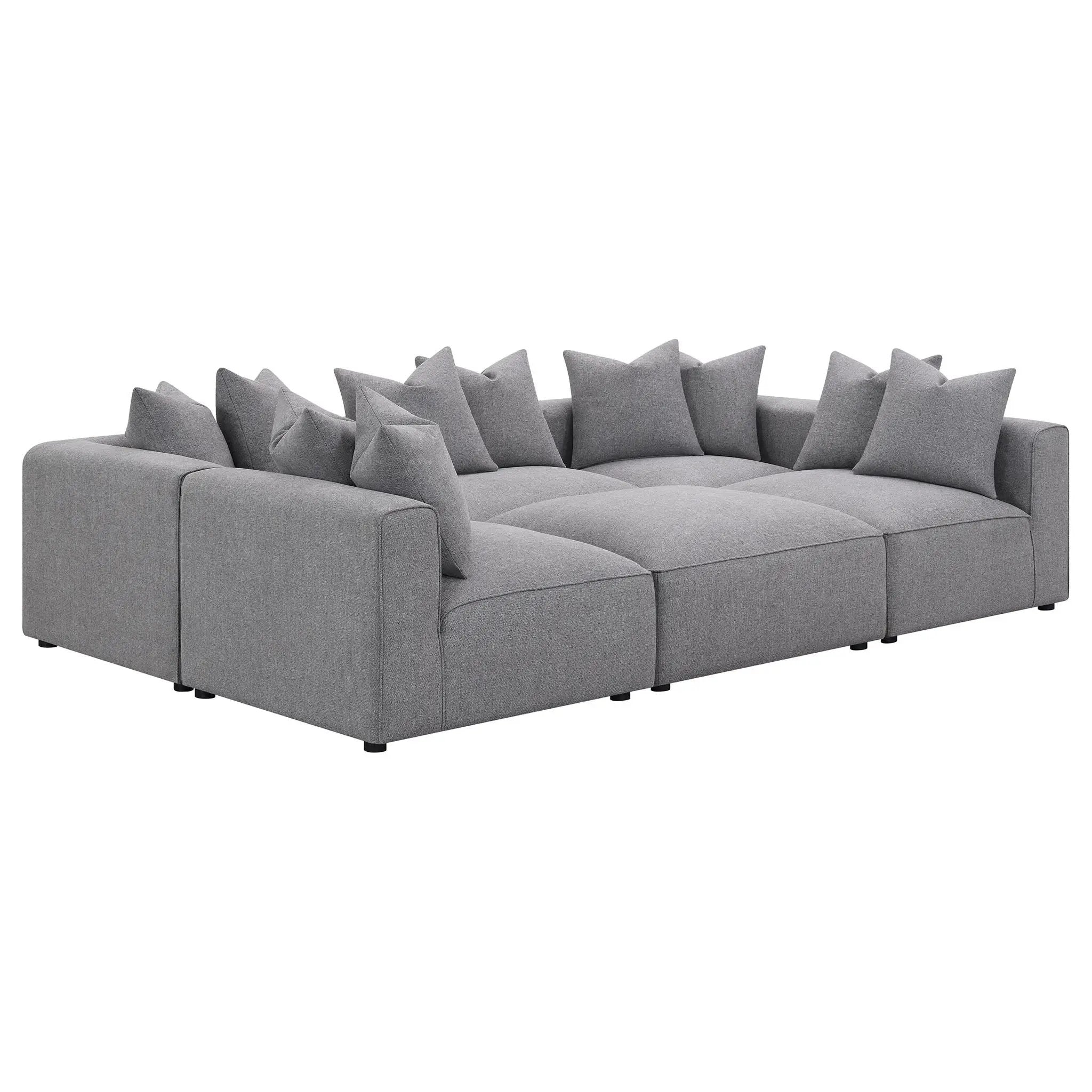 Jennifer 6-piece Upholstered Modular Sectional Grey by Unique Piece Furniture
