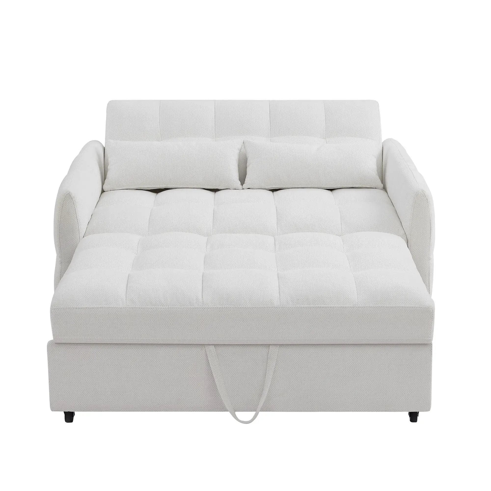 Loveseat Sofa Pull-Out Bed With Adjustable Backrest, 3 USB Ports And 2 Lumbar Pillows For Living Room by HouseOfZazla