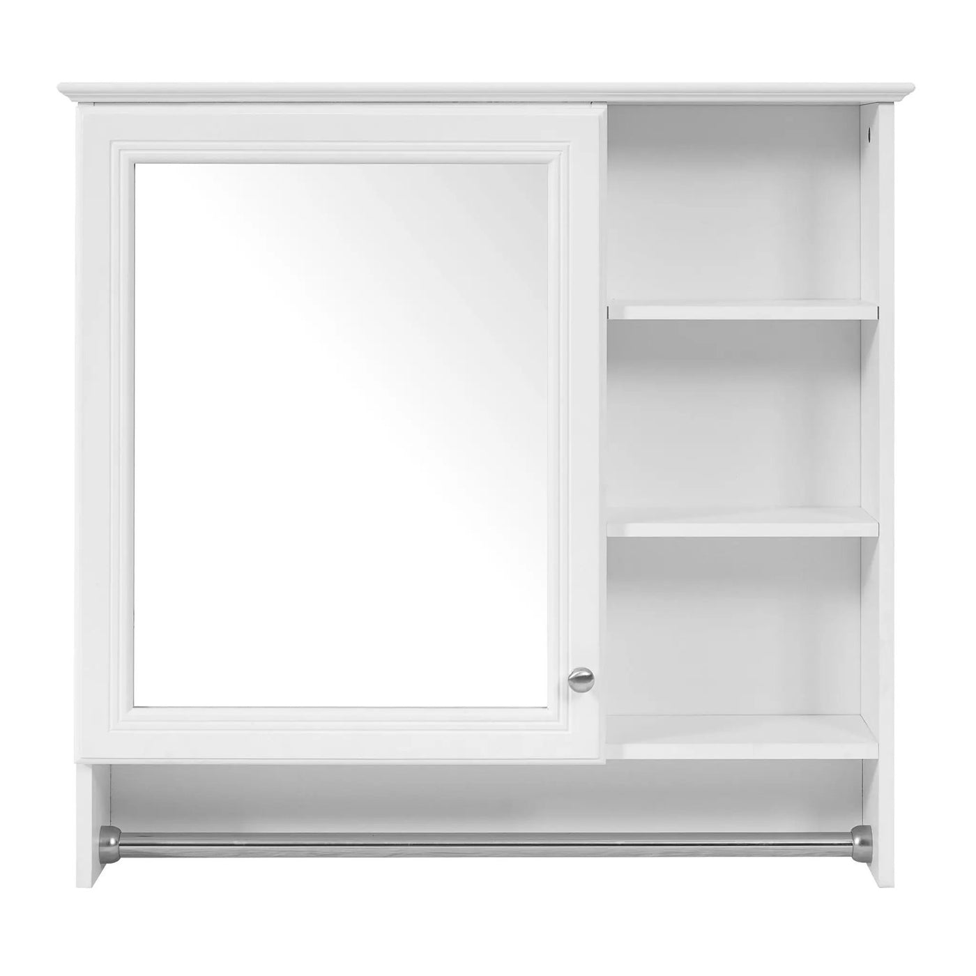 Wall Mount 2 In 1 Mirror Cabinet With Adjustable Shelf, Soft-Closing Hinges by HouseOfZazla