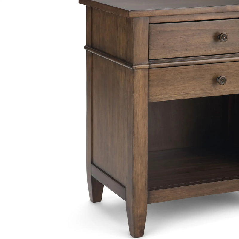 Carlton - Bedside Table - Rustic Natural Aged Brown by Unique Piece Furniture