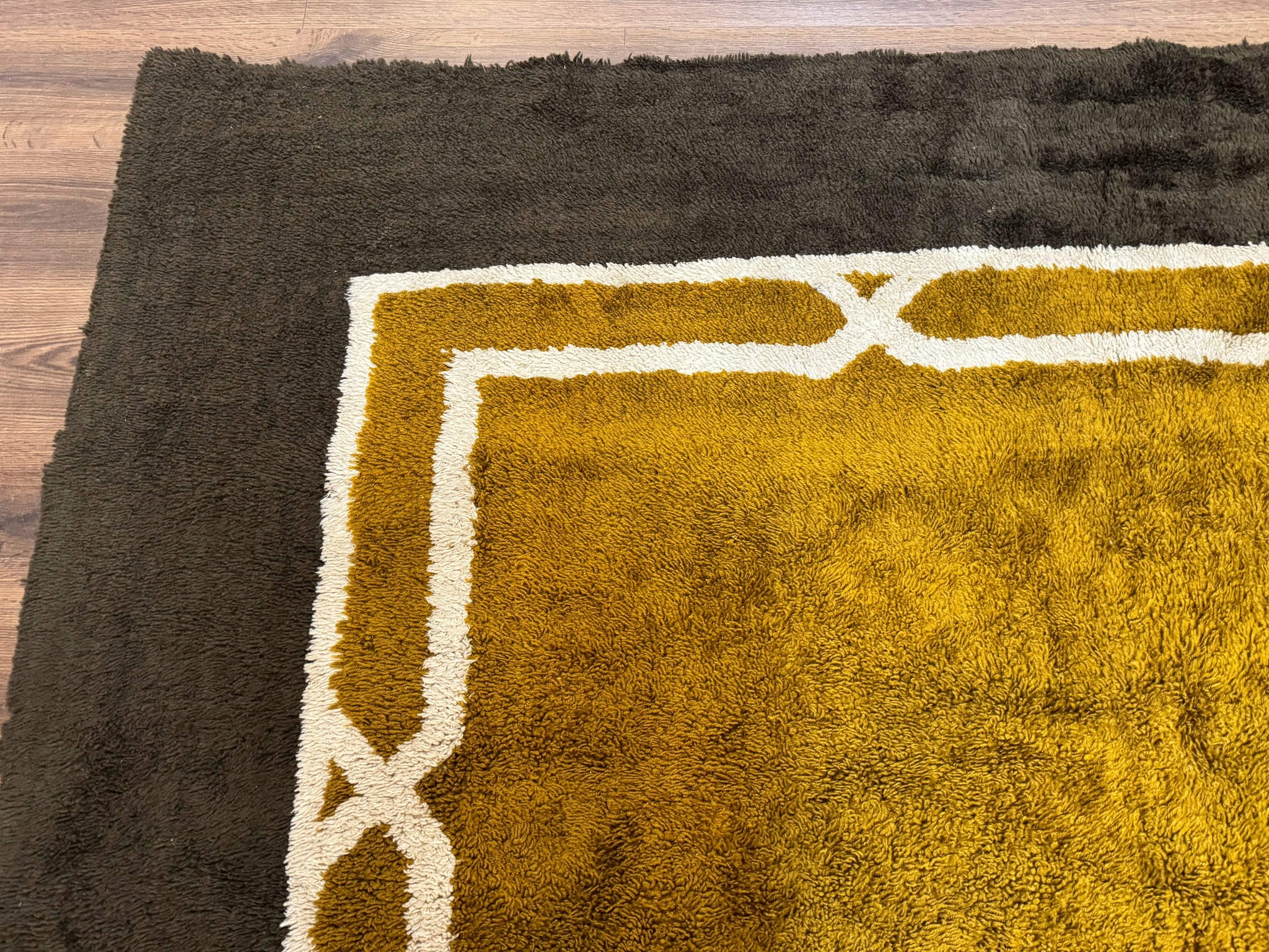 Mid Century Shag Rug 8x11, Large Vintage Shag Rug, Open Field, European Shag Rug by Jewel Rugs