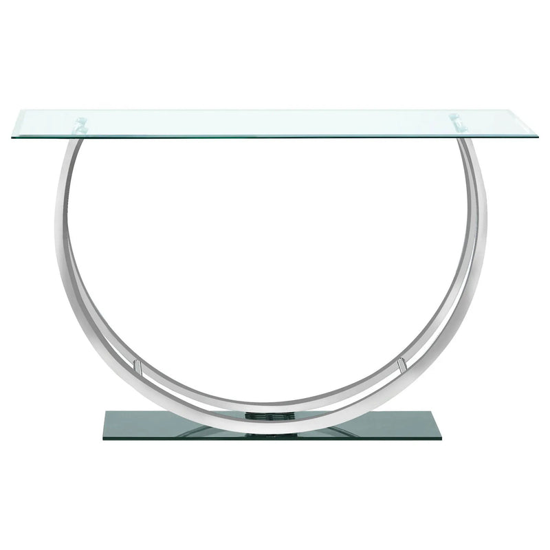 Danville U-shaped Glass Top Entryway Console Table Chrome by Unique Piece Furniture