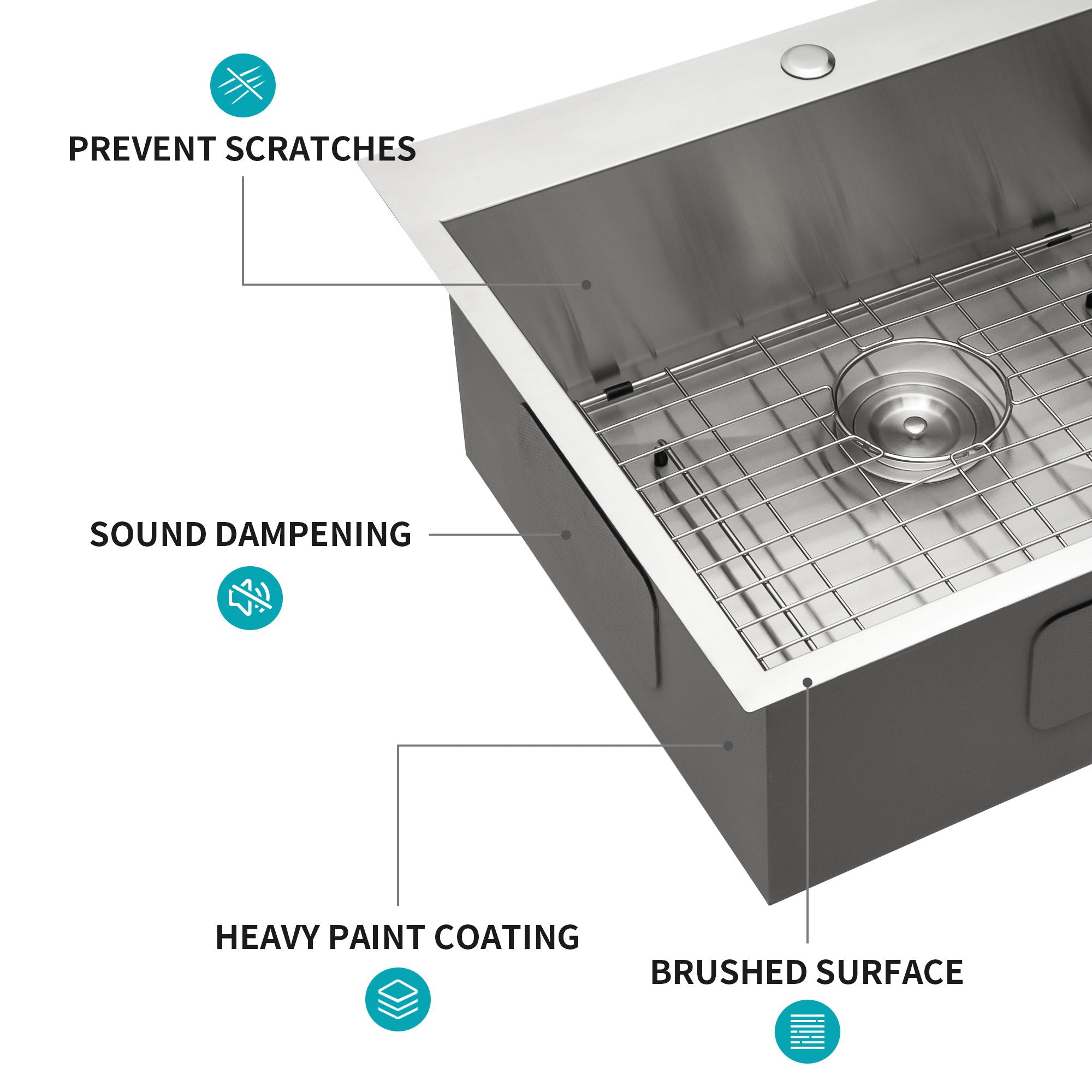 Stainless Steel Drop In Kitchen Sink, Topmount by HouseOfZazla