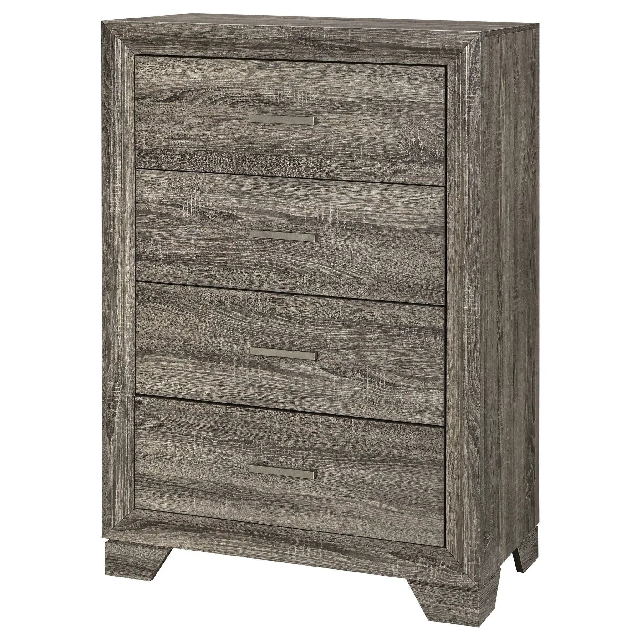 Wright 4-drawer Chest of Drawers Brown Oak by Unique Piece Furniture