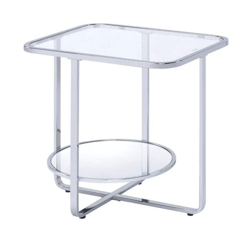 Hollo - End Table - Glass & Chrome by Unique Piece Furniture