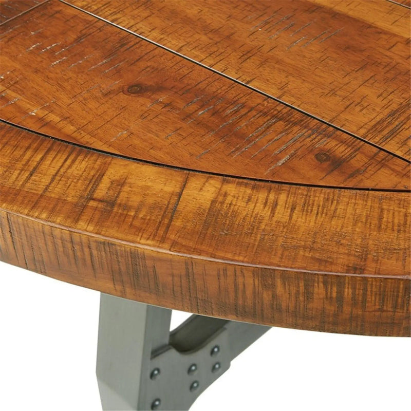 Lancaster - Round Dining / Gathering Table With Adjustable Height - Walnut by HouseOfZazla