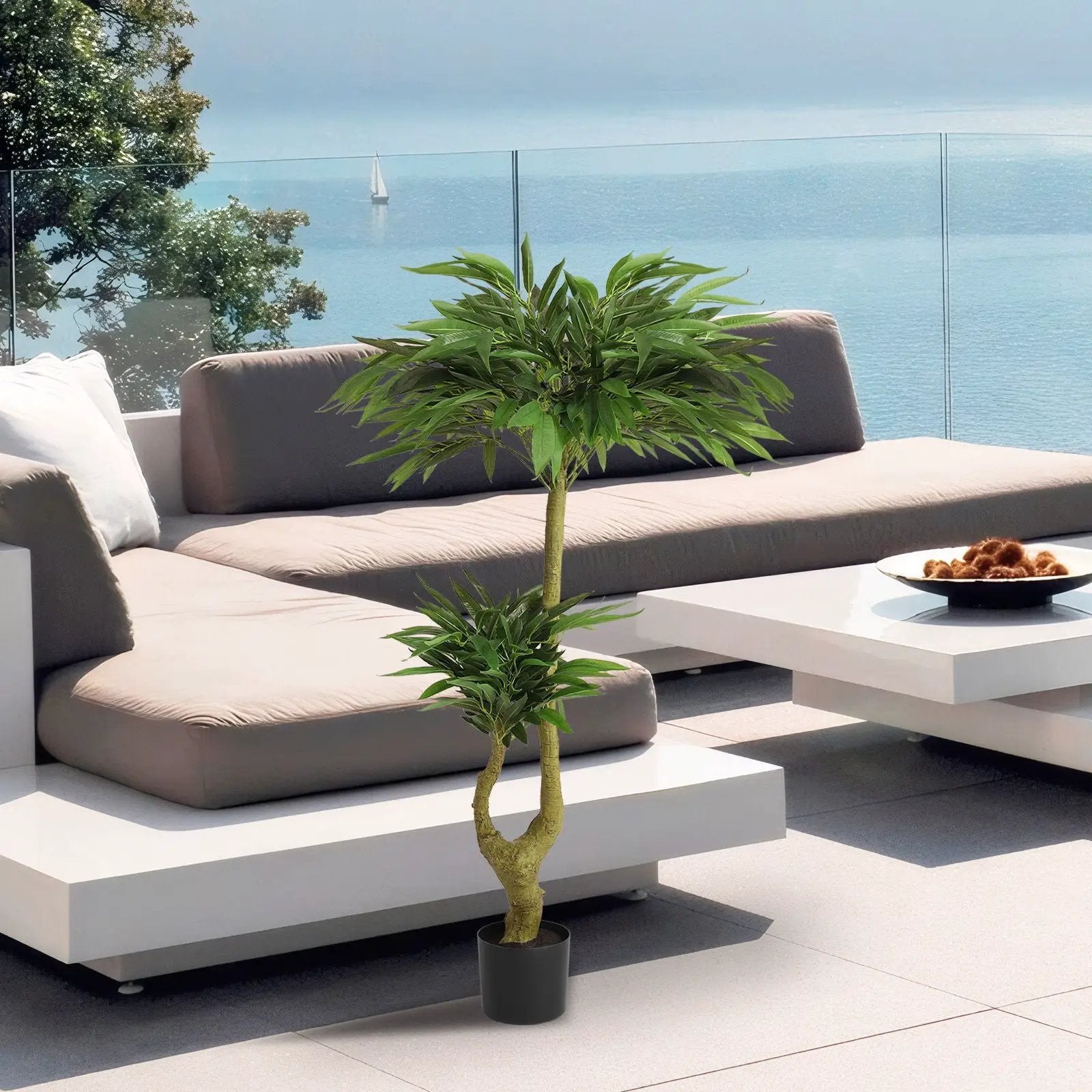 Artificial Dracaena Tree Indoor Faux ery Plant For Decoration, 150Cm - Green by HouseOfZazla