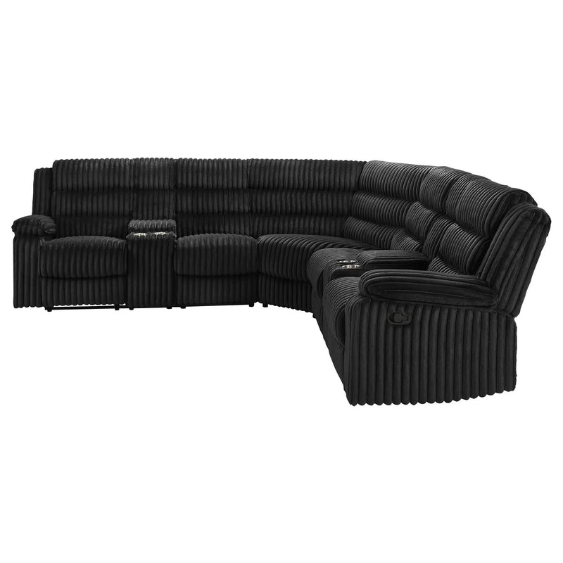 Atkinson Upholstered Reclining Sectional Sofa Black by Unique Piece Furniture