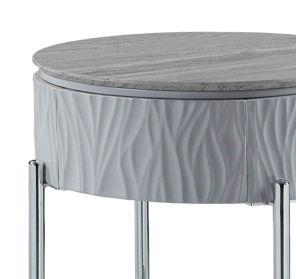 Yukino High Gloss Sofa Table with Sleek Metal Legs - Gray, photo 12 of 12