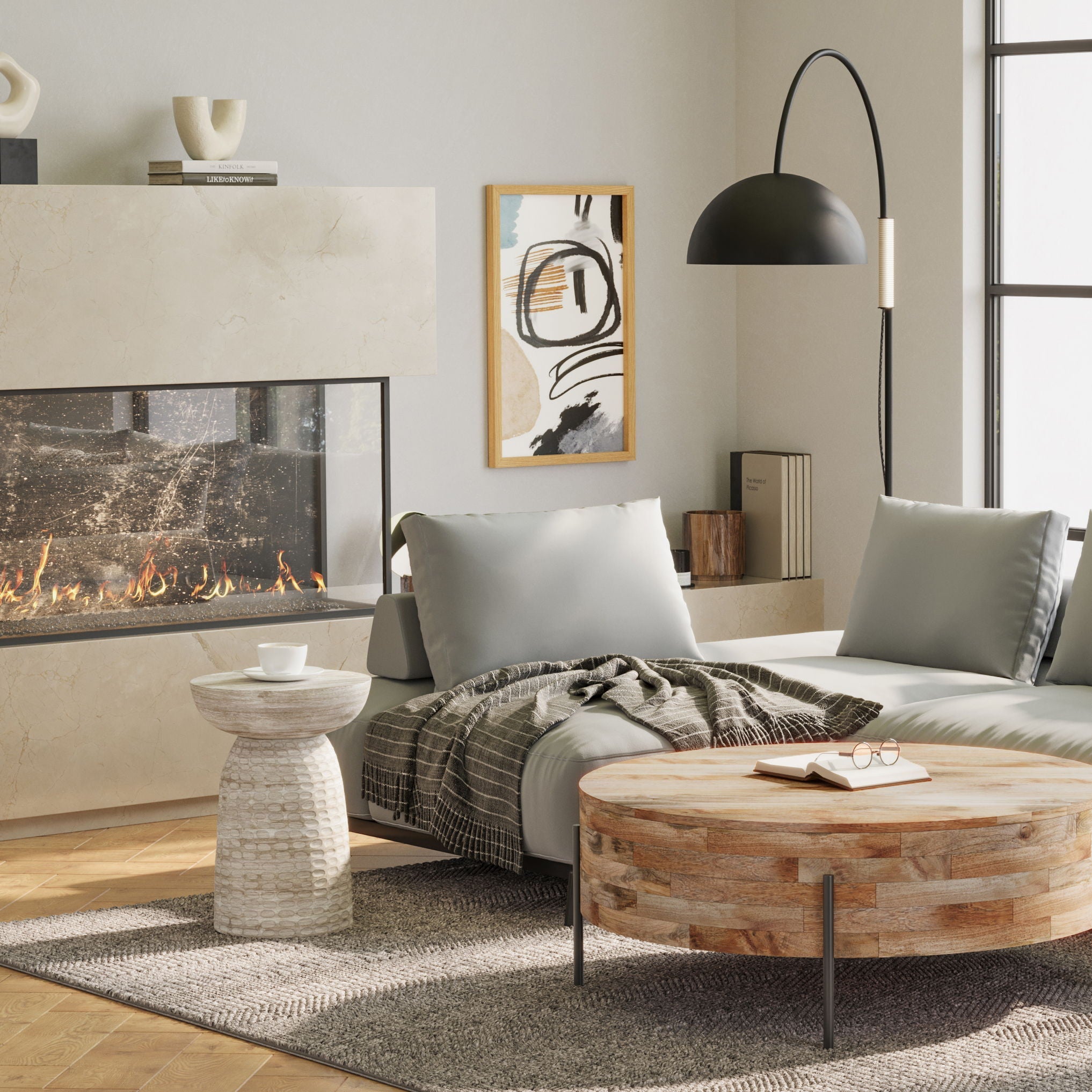 Boyd - Accent Table - White Wash by HouseOfZazla