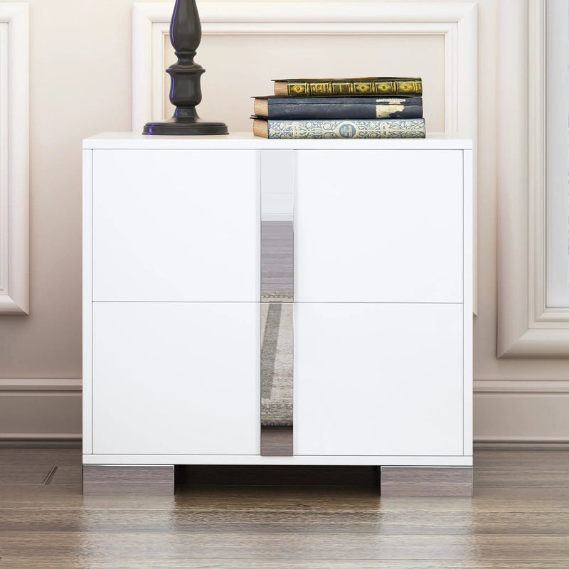 Elegant Nightstand with Metal Foot by HouseOfZazla