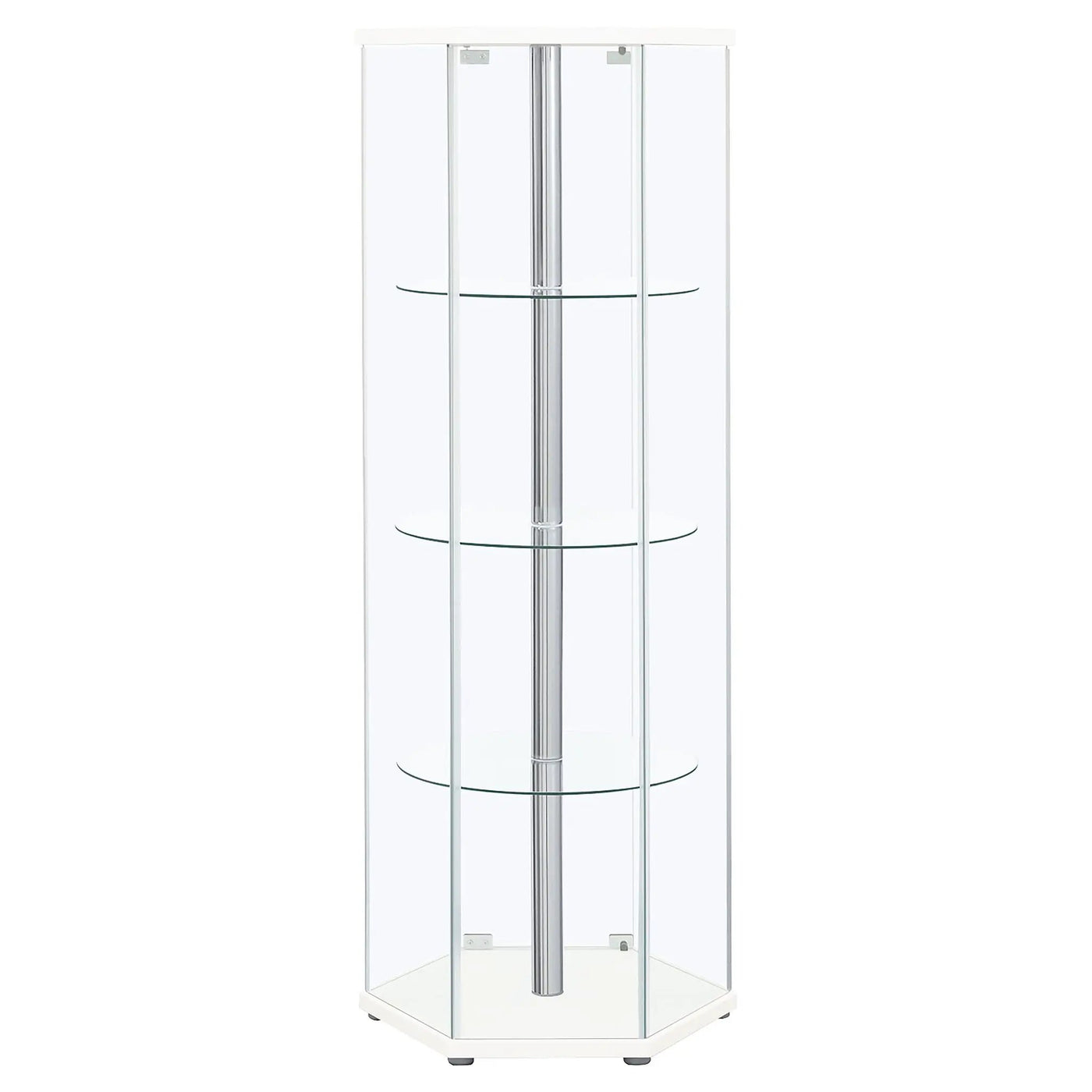 Tenley - 4 Shelf Curio Cabinet With Hexagonal Design by HouseOfZazla