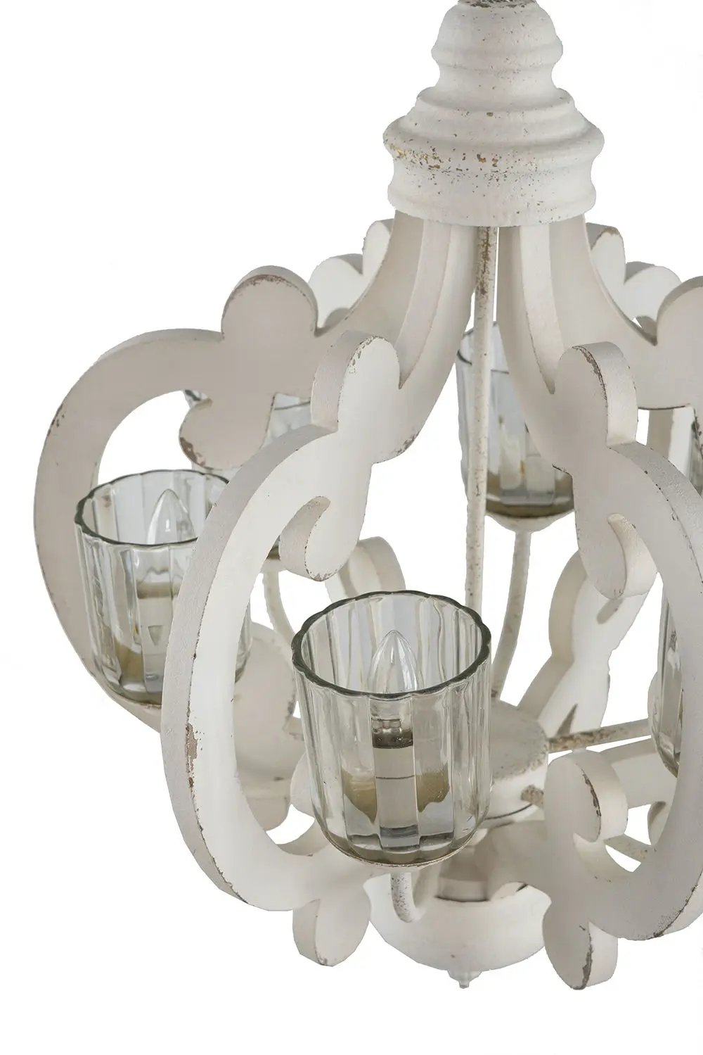 Farmhouse Chandelier, 6 Light Wood Chandelier Pendant Light Fixture With Adjustable Chain For Dining Room Living Room Entryway, Bulb Not Included by HouseOfZazla