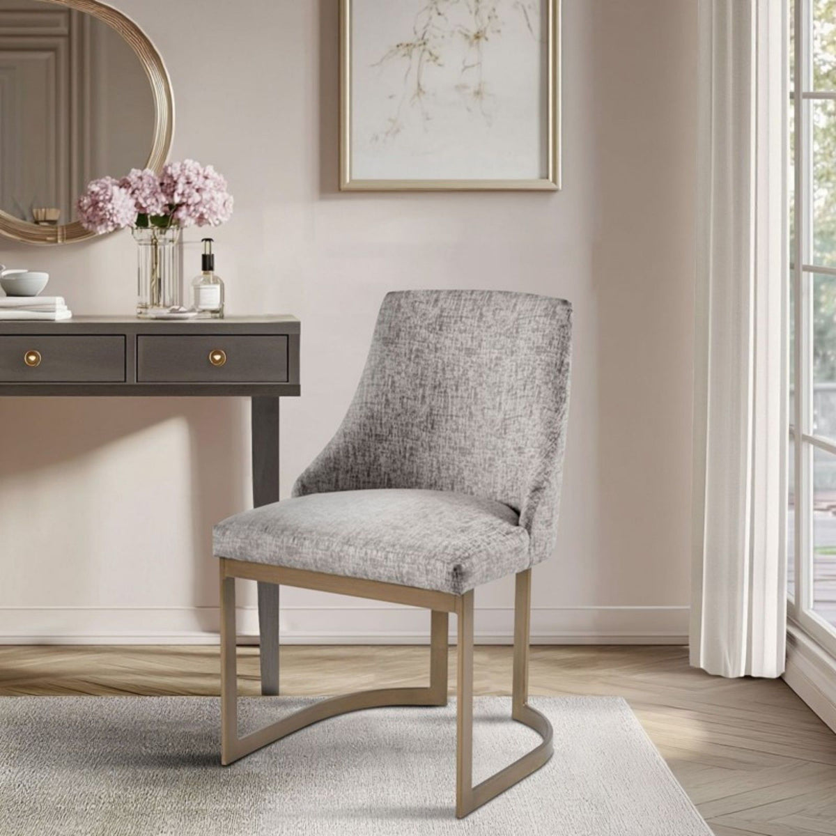 Modern Accent Dining Chairs with Upholstered Cushions – Beige or Gray, photo 16 of 19
