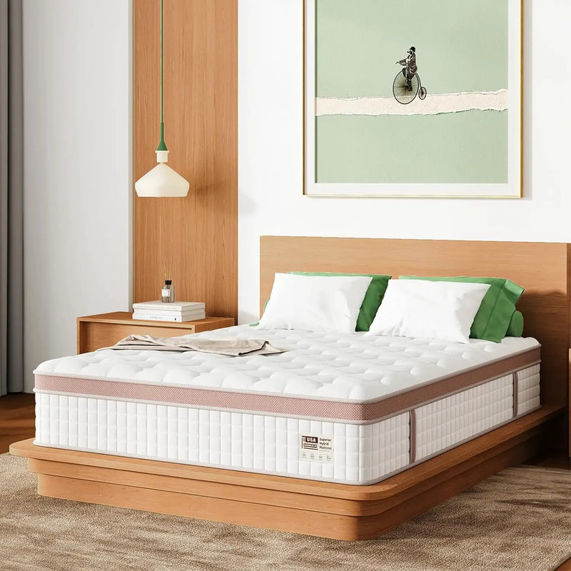 14 Inch Firm Hybrid Mattress – Queen Size by HouseOfZazla