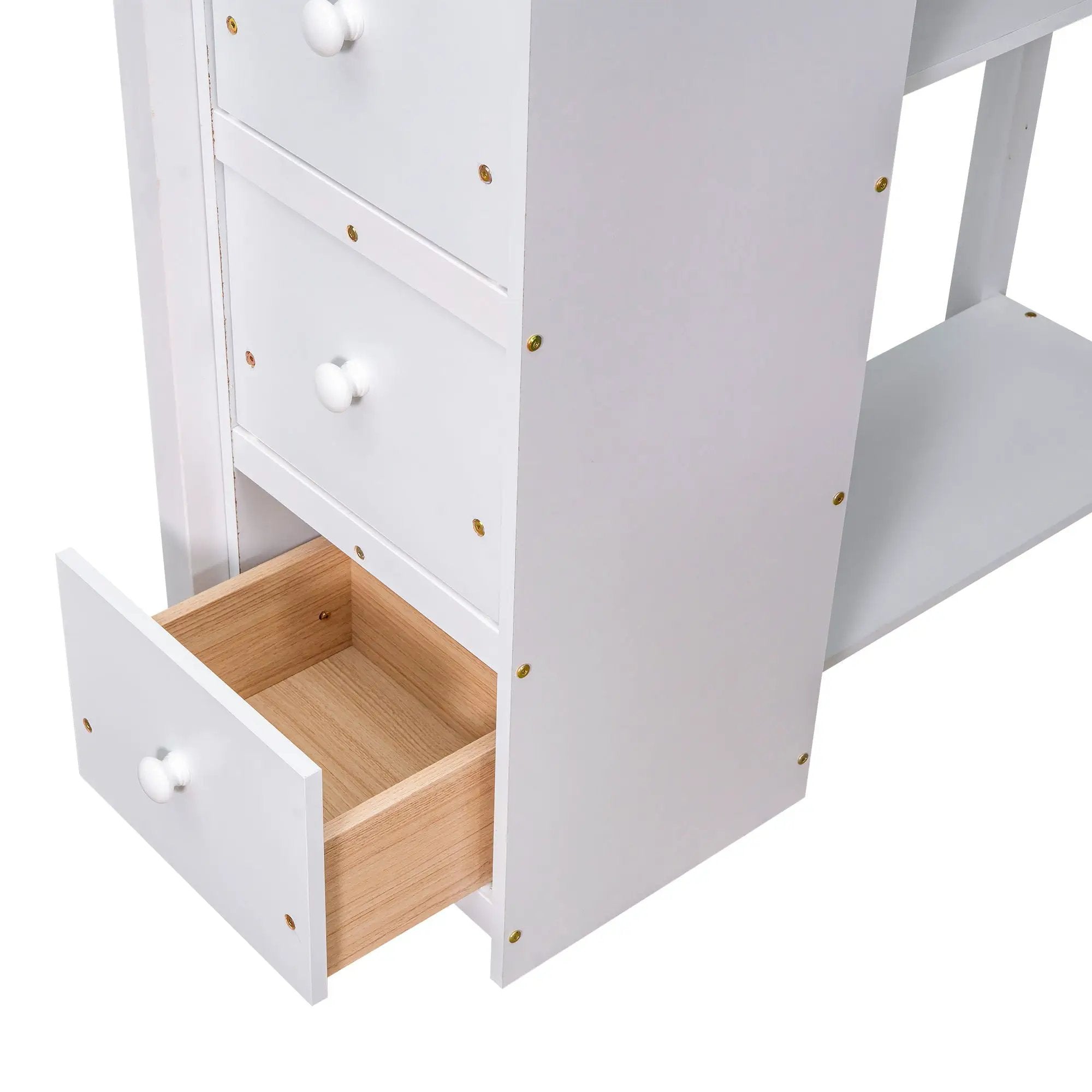 Loft Bed With Storage Drawers, Desk And Stairs With Shelves by HouseOfZazla