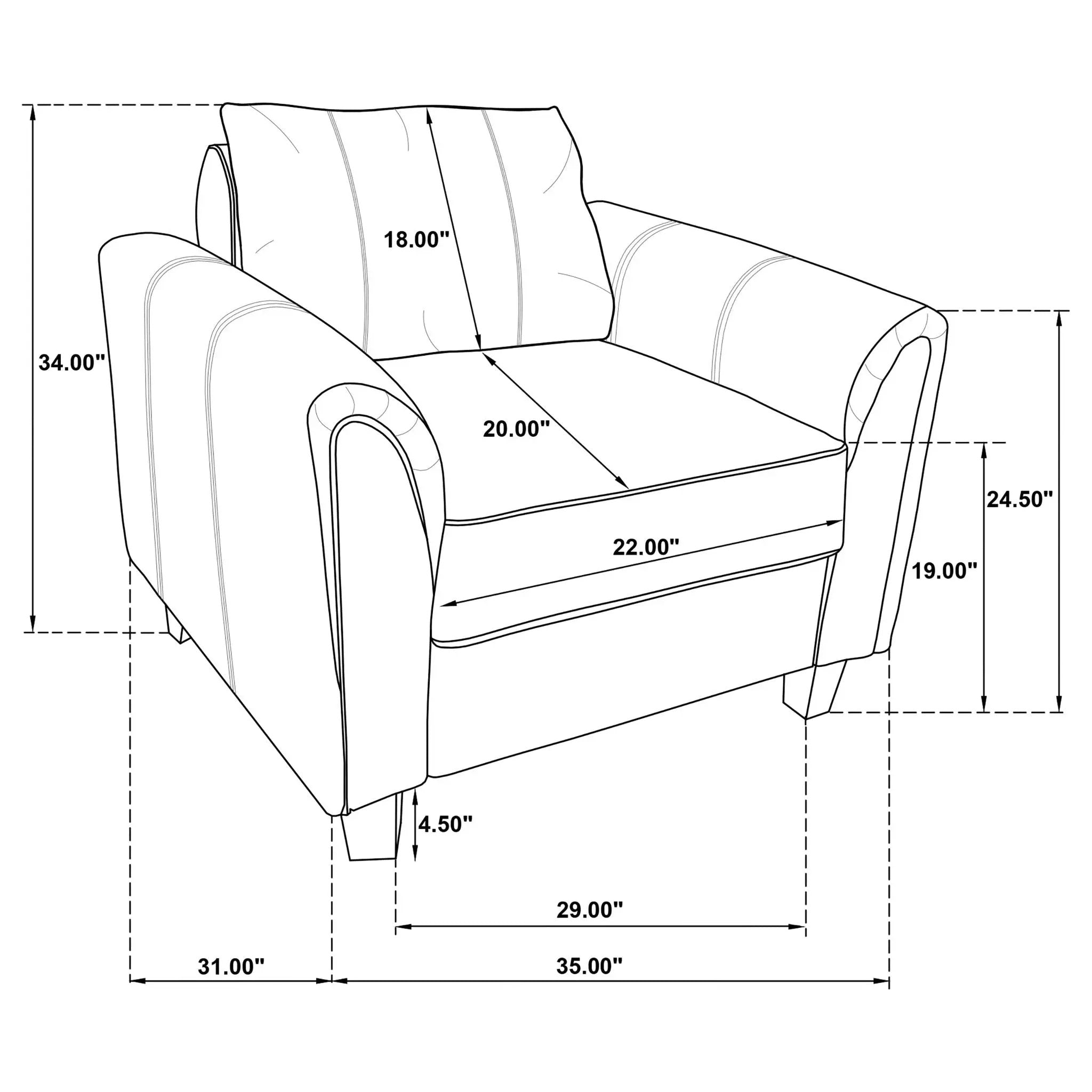 Dixon - Upholstered Rolled Arm Accent Chair - Gray by HouseOfZazla