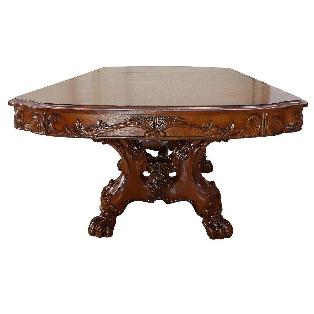 Dresden Elegant Dining Table with Wood Construction - Pearl Silver or Dark Brown, photo 11 of 12